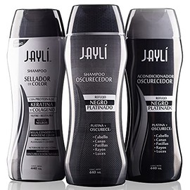 Shampoo Platinador + Acondicionador + Sellador Negro Jayli, 440 ml (3 Pack)