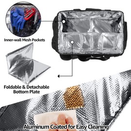 HODRANT Large Grill Utensil Caddy with Paper Towel Holder, Outdoor Picnic Bag Organizer for BBQ Supplies Tool, Tailgating Accessory Basket Camping Gear Must Haves for Cook Essentials, Black, Bag Only