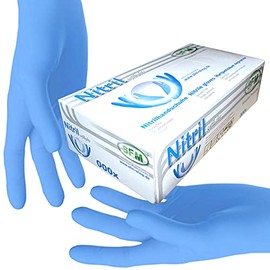SFM ® Softlights Nitrile: XS, S, M, L, XL, XXL, Blue, Powder-Free, F-tex Disposable Gloves, Examination Gloves, XXL (90)