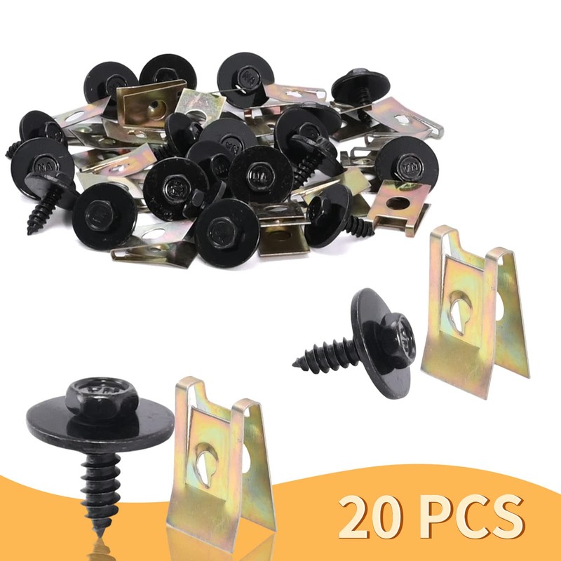 Hoypeyfiy 20 Pack Self-Tapping Screw Sheet Metal Clip Fixing Accessories