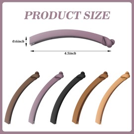 5PCS Bannan Clips, Bannan Clips for Hair, Matte Strong setting, Non-slip, Suitable for Women's Thick and Sparse Hair (Black, Caramel, Coffee, Camel, Light Purple)