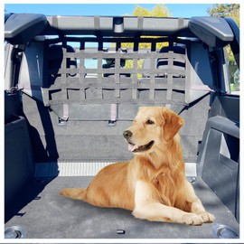 sukemichi Dog Car Barrier for Bronco, Dog Barrier Car Net Mesh Divider Restraint Trunk Cargo Area for 2021-2025 Ford Bronco Accessories 4 Door, Suitable for Medium, Large Pets, Black