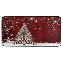 SUABO Christmas Kitchen Floor Mat, Christmas Tree Non-Slip Doormat Kitchen Mats Bath Rugs for Christmas Decor, 39"x20"