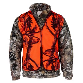 Klarny Camo Orange Vest - High Visibility, Waterproof, Ultra-Quiet Deer and Bow Hunting Gear | Orange Safety Vest Essential Hunting Accessories, Size L