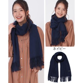 [Buyer] Wool Cashmere Sustainable Stole [Women’s, Men’s, Women’s, Men’s, Women’s Stole, Wool Stole, Large, Large Scarf, Cashmere, Plain, Checked NW60, navy