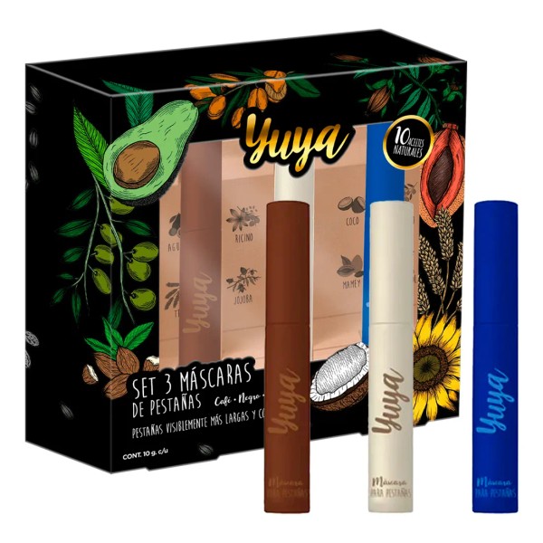 Set De Mascaras De Pestañas 10 Aceites Naturales 30g Yuya