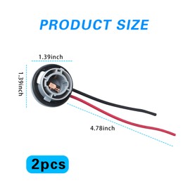 Arwrilt Pack 2 1156 LED Bulbs Sockets, BAY15D Turn Signal Light Socket with Wiring Harness, Bulbs Socket Holder Plug Connector Replacement, Suitable for Most Cars (Gray)