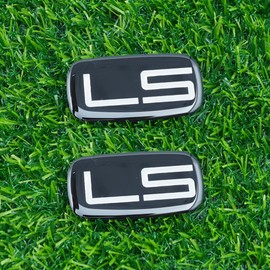 Side Pillar Roof Cab Emblem Badge Nameplates Sticker Replacement for 99-07 15036135 "LS 2Pc (Black Chrome)