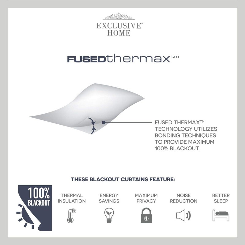 Exclusive Home Curtains Burke Blackout Grommet Top Curtain Panel Pair,