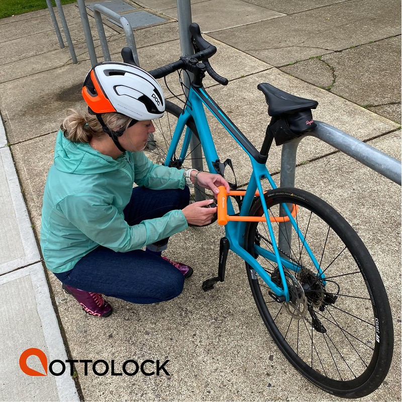 OTTOLOCK Sidekick XL Full-Size U-Lock | Lightweight Silicone-Coated Bike Lock,