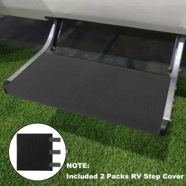 RV Step Rug Camper Stair Cover Trailer Step Carpet 18-23 Inch Wide RV Step Covers 2PCS (23" Width, 8-9" Depth 2pcs)