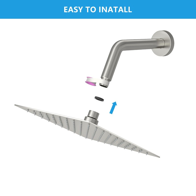 Lordear Rain Shower Head 6 Inch Solid Ultra Thin 304