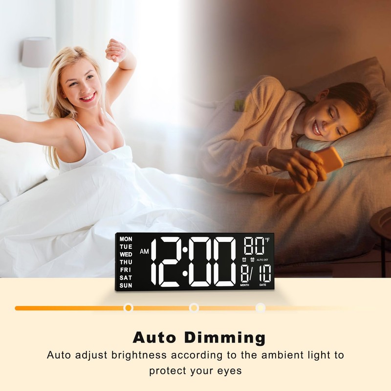 JALL 16" Large Digital Wall Mount Clock, Count Down Timer,