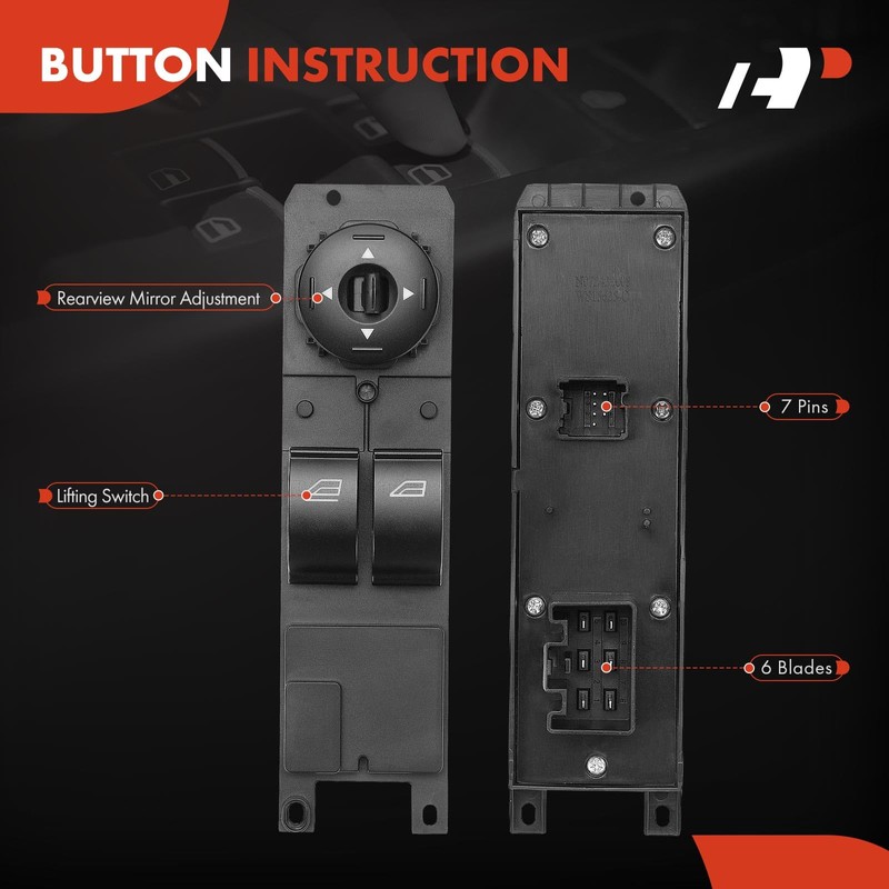 A-Premium Master Power Window Switch Compatible with Ford Focus 2012-2018,