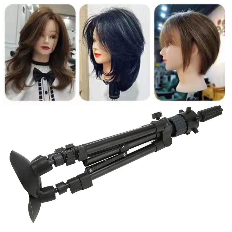 Wig Head Holder Suction Aluminium Alloy Portable Adjustable Wig Head
