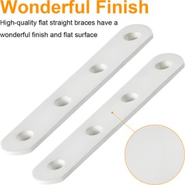 AxleCore 8 Pack 4 Inch Flat Bracket Straight Brace, White Stainless Steel Mending Plates, Heavy Duty Repair Brackets for Wood with Mounting Screws