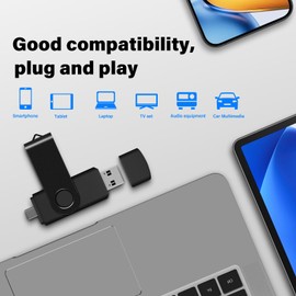 TEWENE 16GB USB C Memory Stick 10 Pack Usb C Flash Drive,2-in-1(USB-C and USB-A) Pen Drive with Lanyard for Mobile Phones and Computers.