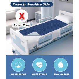 Alsunny Waterproof Bed Pads with Sturdy Handles, Hide Stains, Non Slip, Heavy Absorbency for Incontinence Adults & Elderly