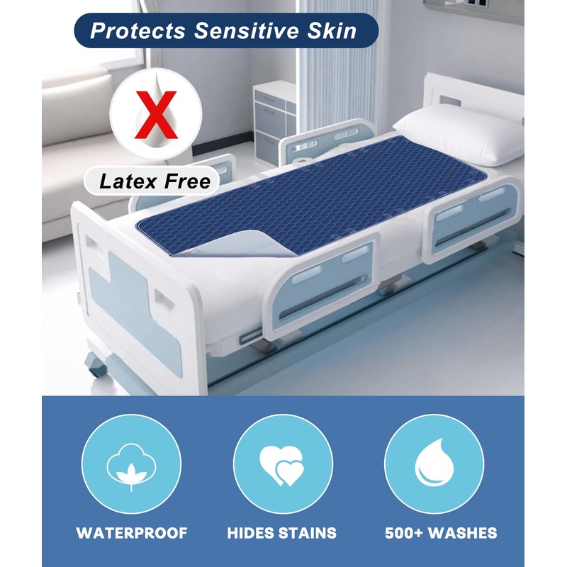 Alsunny Waterproof Bed Pads with Sturdy Handles, Hide Stains, Non