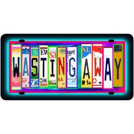 WORLD'S GREATEST LICENSE PLATES! WASTING AWAY! Margaritaville 5 O'Clock Somewhere Metal LICENSE PLATE 6"x12" Tiki Bar Pool Hot Tub Luau Beach Decor Jimmy Buffett Island Time Key West Florida
