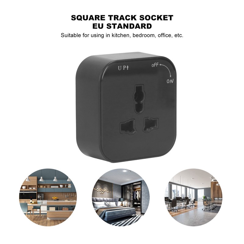 Square Track Adapter Surface Mounted Power Outlet Socket with Indicator