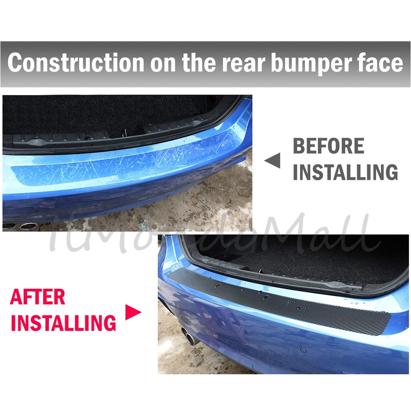 Ilmondomall Tape-Type Real Carbon Sheet 3D Pattern Black Step Bumper