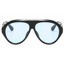 willochra Oversized round Sunglasses Women Fashion Gradient Pilot Sun Glasses Men Punk Shades Outdoor Travel UV Protection, Black Blue