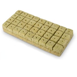 Poemtian 36pcs Rockwool Grow Cubes 1.2 * 1.2 * 1.5 Inch Rock Wool Hydroponic Grow Media Soilless Culture Substrate for Vigorous Plant Growth