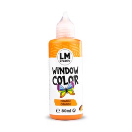 LM Window Colour 80 ml - Orange - Window Colours for Crafts and Painting. For Removable Decorative Window Pictures in Children's Room, on Bottles, Mirrors or Tiles. Window Colours without Solvents