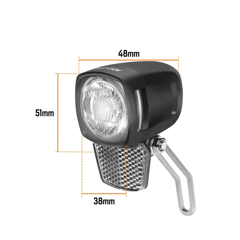 ADDVIEW E-Bike Front Light 60Lux Hammer E60 - LED Bicycle