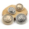 Pack of 10 Metal Button Set Lion Head Embossed Sewing