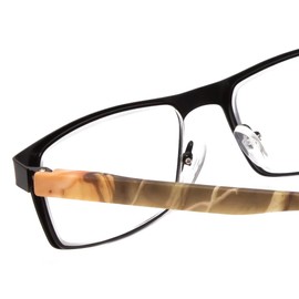 Calabria 5961 Metal Spring Camouflage 53mm Designer Reading Glasses Black +3.00