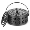 Whthteey Retro Portable Iron Mosquito Coil Holder with Handle Round