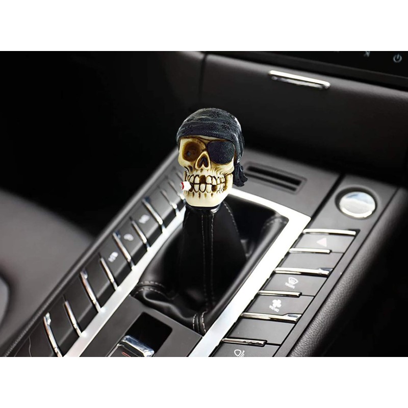 Lunsom Pirate Skull Stick Gear Knob One Eye Car Shift