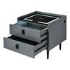 SPOFLYINN Modern Nightstand with Adjustable LED Lights Wireless Charging Station