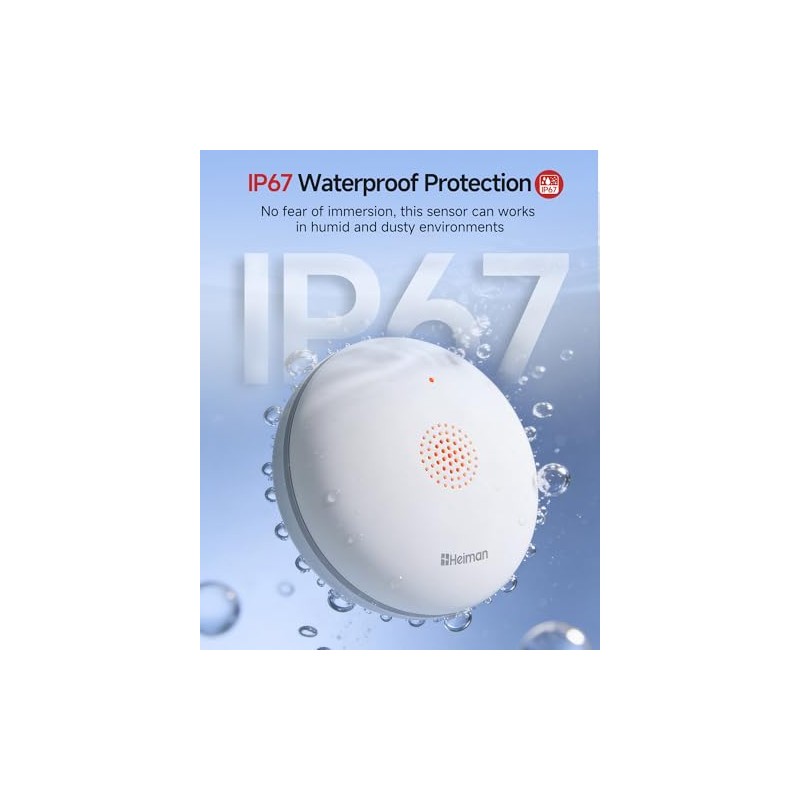 Heiman 3-Pack Water Leak Detector with Smart Alarm System