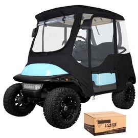 10L0L Golf Cart Enclosure Golf Cart Rain Covers for Club Car Precedent 2 Passengers with Dust Netting Windshield and 4 Sided Transparent Dust Netting Double Windows, Suitable for All Days