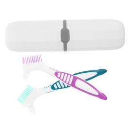 SAFIGLE 2Set Dual Head Teeth Brush Set with Storage Case Travel Friendly Lightweight Ergonomic Design for Oral Care the Bristle for Thorough Cleaning