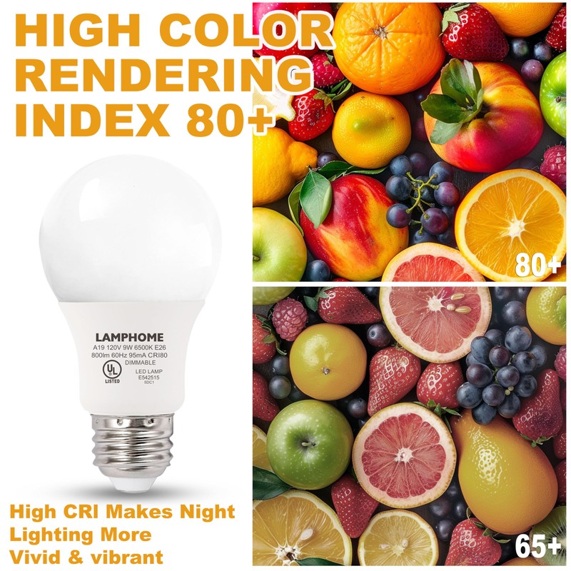 LAMPHOME 12-Pack Cool White LED Bulbs - Energize Bedroom &