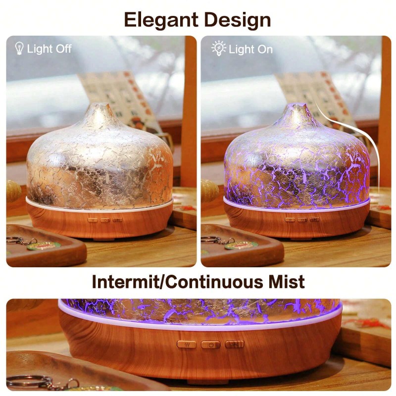 Porseme 500ml 3D Glass Oil Diffuser - Auto Shut -