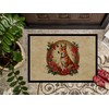 Caroline's Treasures DAC2311MAT Basenji Christmas Flowers Doormat Front Door Mat