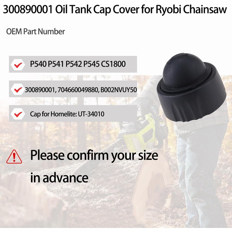 deawater 300890001 Chainsaw Oil Cap Primer Bulb 2-Pack, Replacement for