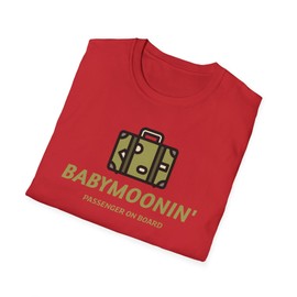 Babymoon Passenger On Board T-Shirt for Expecting Moms & Dads, Funny Couple Pregnancy Vacation Beach Cruise Getaway Tee Gift Red
