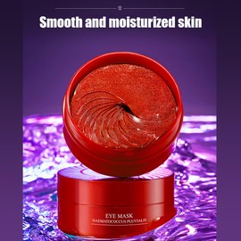 BIOAQUA 30 Pairs Eye Mask Moisturizing Hydrating Anti-Wrinkle Anti-Aging Remove Dark Circles Smooth Nourishing Refreshing 80g / 60pcs (RED HAEMATOCOCCUS PLUVIALIS)