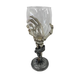 Pacific Trading Skeletal Hand Wine Glass for Hosting Parties and Kitchen Decor
