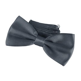 DonDon Elegant Bow Tie with Clip, Ready Tied, Adjustable and in Various Colours, charcoal