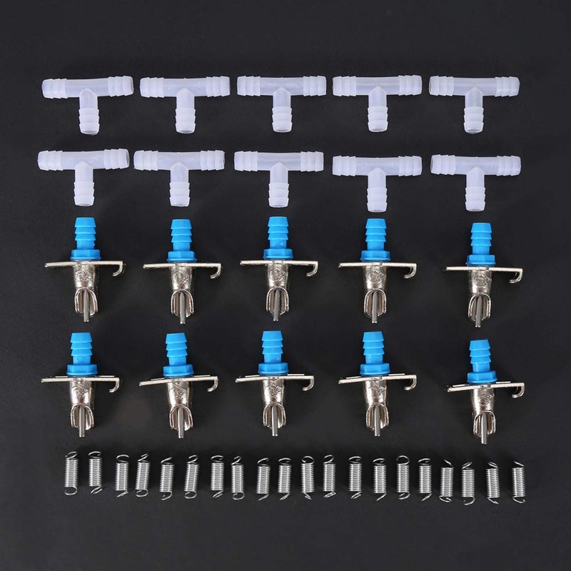 SALUTUYA 10PCS Removable Stainless Steel Rabbit Water Feeder Automatic Rabbit