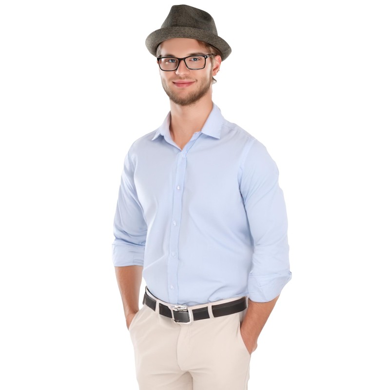 Lightweight Porkpie Fedora Sun Hat - Coffee Brown (Small/Medium)