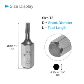 CoCud Torx Screwdriver Bits, 1/4 Inch Hex Shank 25 mm Long T8, Magnetic Screwdriver Bit - (Applications: for Car Maintenance), Pack of 10