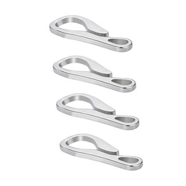 Outanaya 4 Pcs Stainless Steel Key Ring Buckles Durable Outdoor Keychain Clips for Camping Fishing Hiking Travel Portable Hanger Hooks